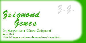 zsigmond gemes business card