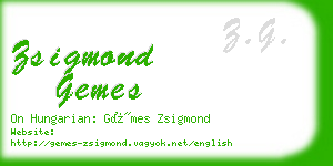zsigmond gemes business card